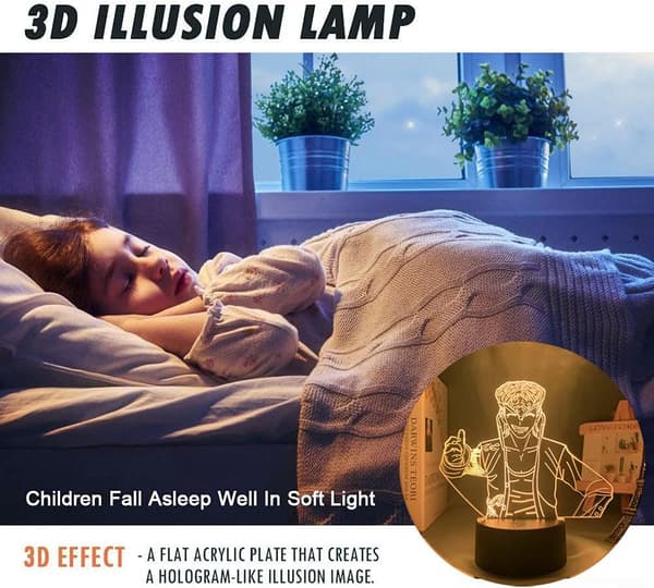 Cool 3D LED Natlampe Nyhed Anime Figur Mondo Owada Lig