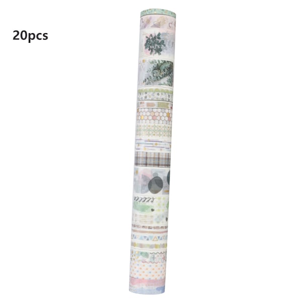 20 rullar/set dekorativ tejp för scrapbooking, maskeringstejp, gör-det-själv-hantverk (C01090)