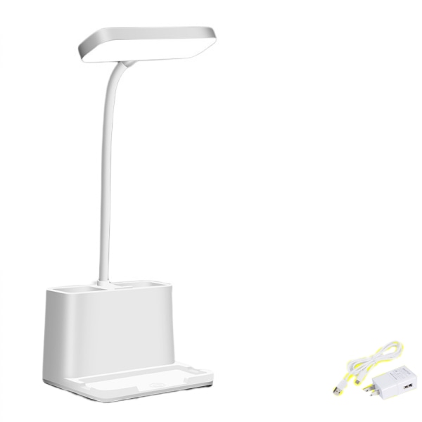 Liten LED-skrivbordslampa, skrivbordslampor för hemmakontor, vitt skrivbord