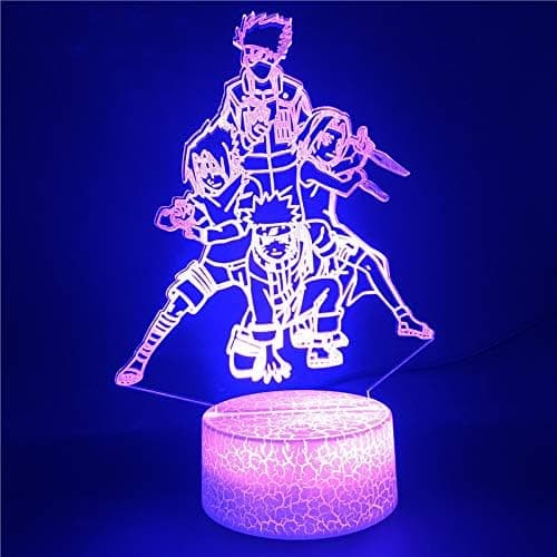 Naruto Kakashi Uchiha Sasuke 3D Illusion Nattlampa Liten