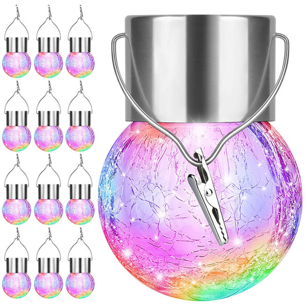 Utomhus hängande solcellslampor - solcells drivna sprickglas