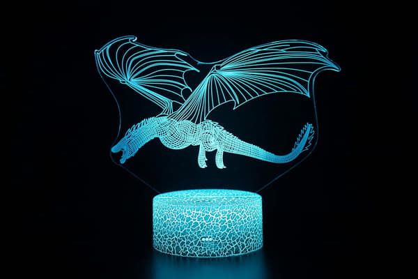 Inouril 3D Effektlampe Illusjon LED Nattlys Fjernkontroll