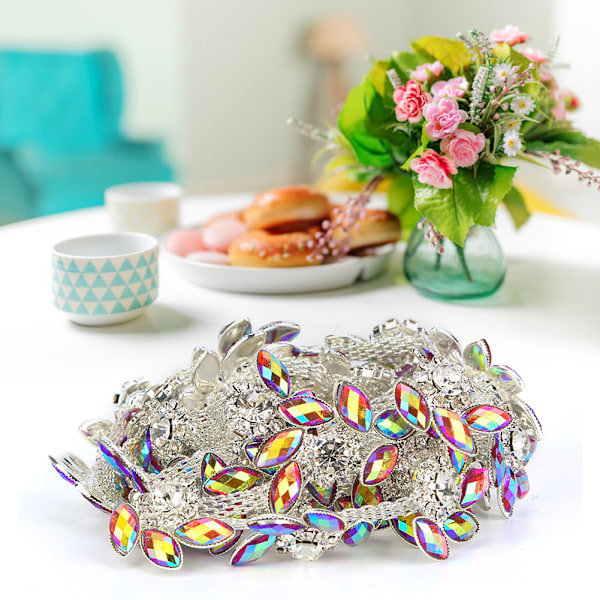 DIY Sy Rhinestones Trimming Ribbon Claw Chain Kläder Appliques (lila röd)