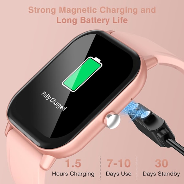 Blodtrycksmätare Smartwatch, Reloj Inteligente para Mujeres, 2.01\" HD Vattentät Urtavla/Svara Fitness Tracker med Syremätare Smartwatch för