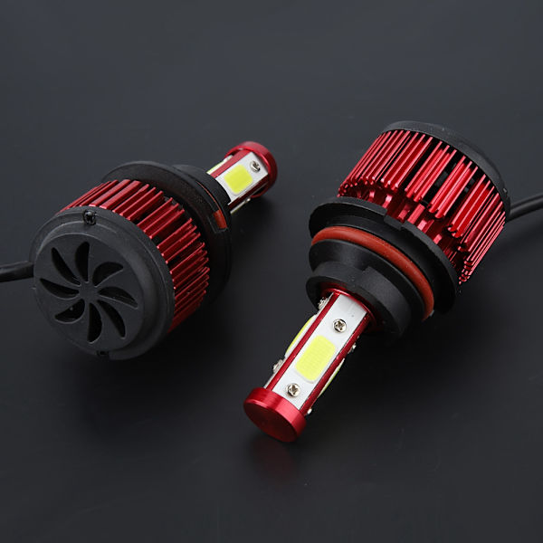 1 Par X6-COB Bil LED Hovedlys H4 H7 H11 H13 5202 9004 9005 9006 9007 9012 Hovedlampe (9004)
