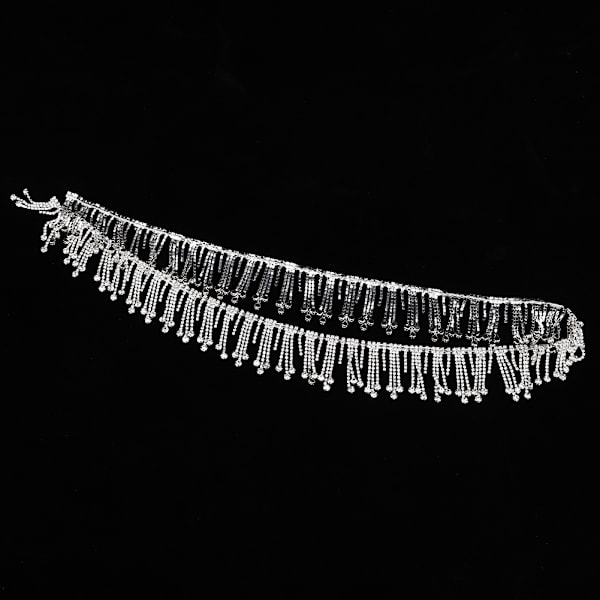 Rhinestone Tassel Chain Håndlaget DIY Tilbehør Strass Krystall Diamant Dekorasjon Kjede(Sølv)