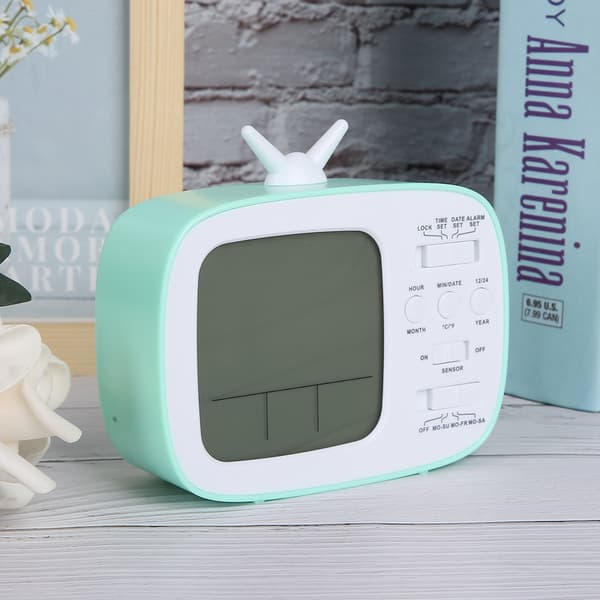 Smart väckarklocka Multifunktionell LED Digital Display 12/24 Timmars Växling Hushåll Sovrum TillbehörGrön