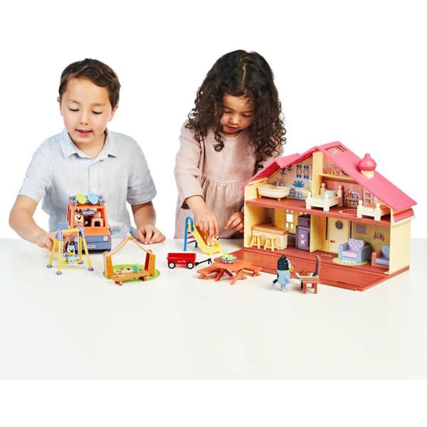 Bluey Figur 4-pack - Familjepaket, Söta Cartoon Minifigurer Dockor Julsemesterpresenter, Överraskande Jul- och födelsedagspresenter för barn pojkar flickor