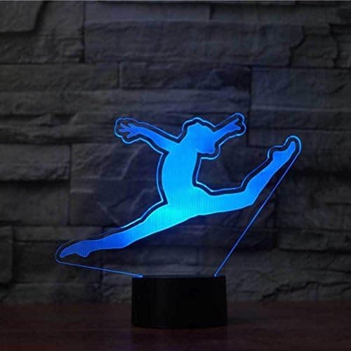3D Gymnast Natlampe Touch Switch 7 Farveskift LED Bordlampe