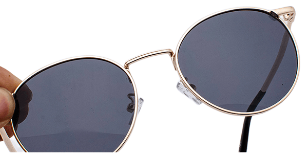 Runde, trendy solbriller med reflekterende glass