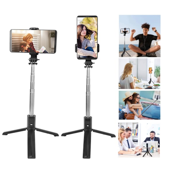 Foldbar Selfie Stick Student Udtrækkelig Selfie Stick Tripod med Aftagelig Fjernbetjening