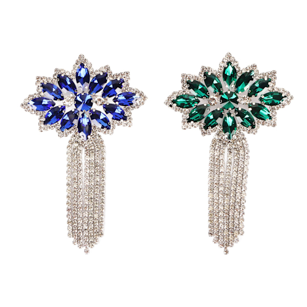 2 st kristallglas strass brosch 2 färger fashionabla dekorativa kristallglas strass tofs brosch stift för man kvinna