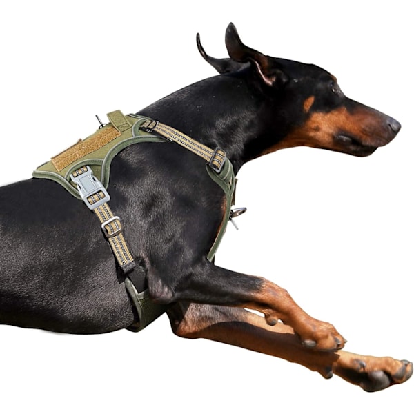 Taktisk hundsele för stora hundar utan drag, berömd TIK Tok hundsele utan drag, passform Smart reflekterande husdjurspromenadsele för träning, justerbar Do Green L
