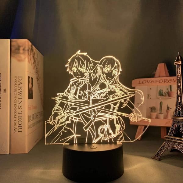 3D Nattljus Illusion Neon Skylt LED Dekor Lampor USB Anime