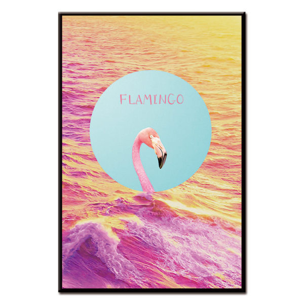Solnedgång Flamingos Väggkonst Canvas Tryck Affisch, Sim 50x70cm