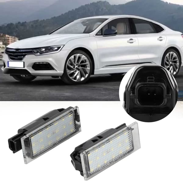 2 stk. 18 LED Pærer Nummerplade LED Lys Lampe Passer til Renault Clio Laguna Megane