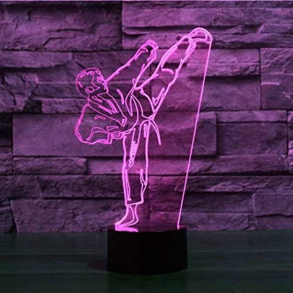 3D Taekwondo nattlampa illusion nattlampa 7 färger C