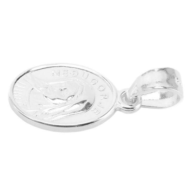 Mirakuløs medalje 925 Sterling sølv polert finish Jomfru Maria oval halskjede anheng religiøs gave smykker
