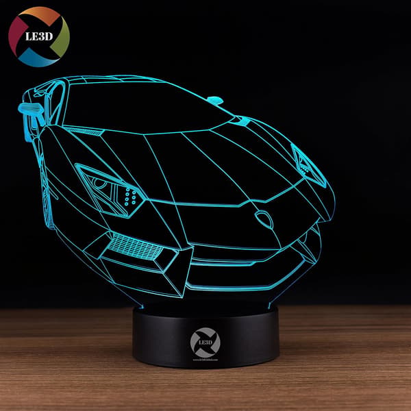 3D Optisk Illusjon Nattlys - 7 LED Fargeskiftende Lampe