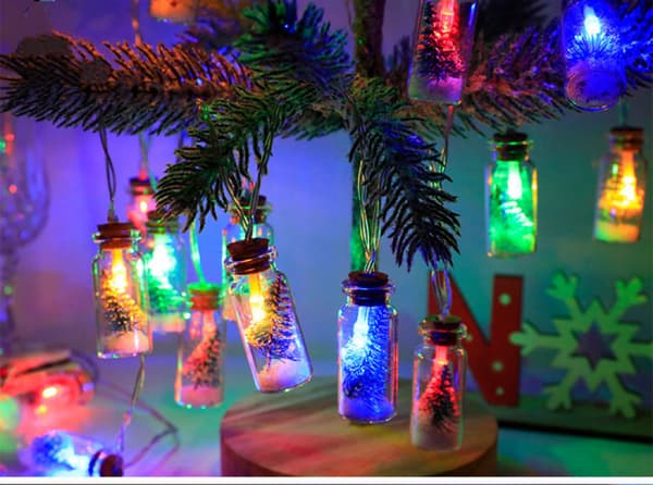 Julelys 20 LED Ønskeflaske Lyslenke Christ