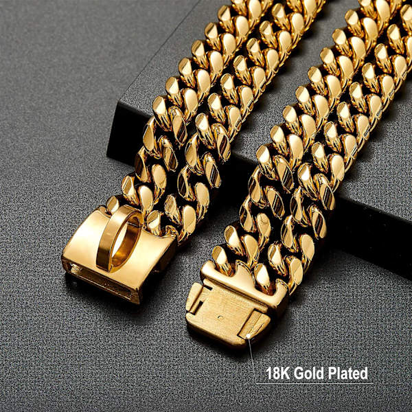 18K Guldpläterad Berlock 24mm Bred Högpresterande Stark Kubansk Chai 41cm
