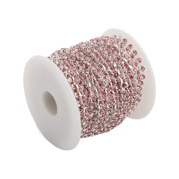 Rhinestone Trim 10yd oksidasjonsbestandig blank overflate robust holdbar utsøkt design mye brukt Rhinestone ChainLight Pink On Silver