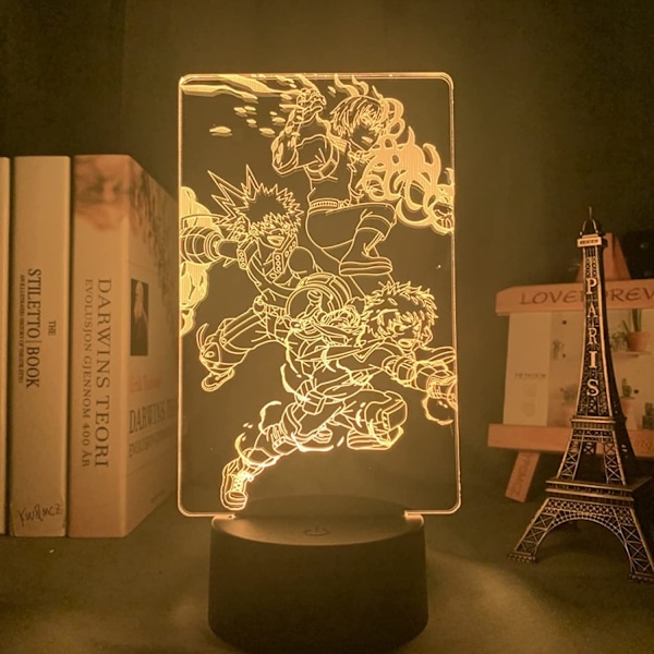 3D nattlampa 3D Illusion Lamp Deku Bakugo Katsuki Led Natt