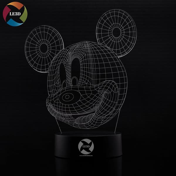 3D Optisk Illusions Natlampe - 7 LED Farveskiftende Lampe