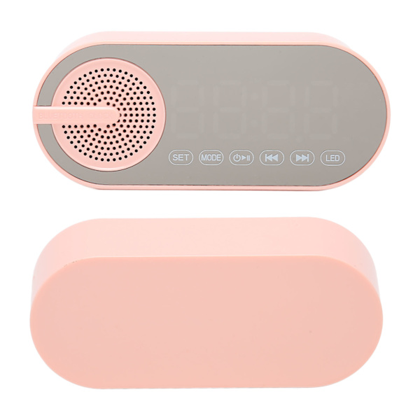 Digitalt ur med Bluetooth-højttaler, LED-spejlskærm, FM-radio, lille vækkeur med dobbeltalarmer til soveværelse og kontor