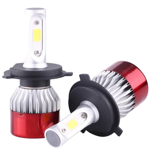 2 stk H4 252W 25200lm Bil LED Hovedlys COB Frontlys Kjørelys Pærer Hvit 6500K
