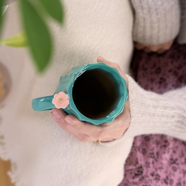 Kaktus Keramiska Kaffemuggar, Temuggar, Resemugg, Lattekopp, Dricksglas för Choklad, Mjölk, Cocktails, Mocktails, 35 cl
