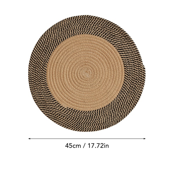 Pyöreä juuttimatto, kääntyvä, retro-tyylinen, muodikas alueen matto, pyöreä matto makuuhuoneeseen, eteiseen, retroväri 45cm