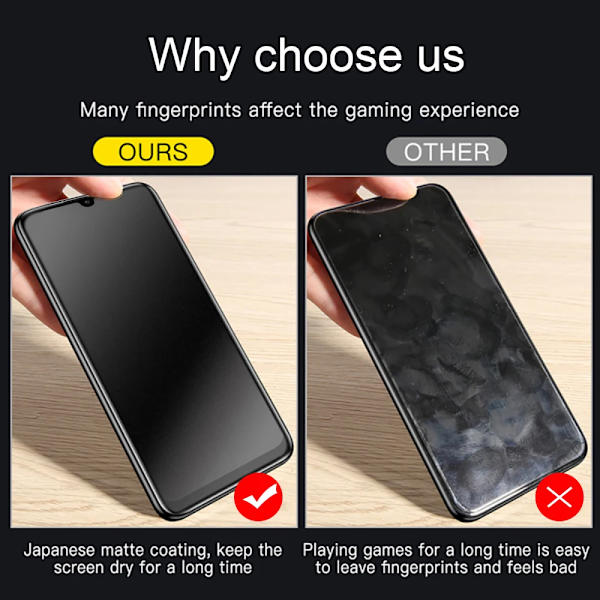 2 st 9D matt härdat glas för Realme Narzo 50I frostat skärmskydd