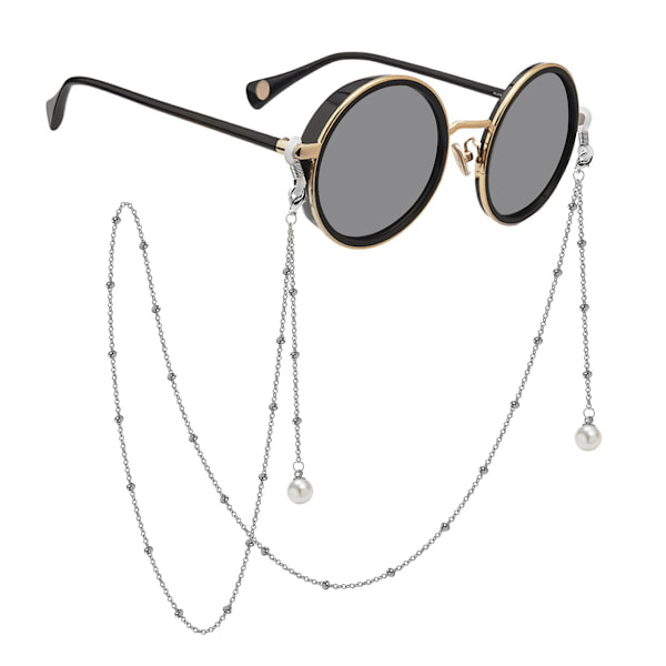 2PCS Imitation Pearl Pendant Sunglasses Chains Bead Chain W
