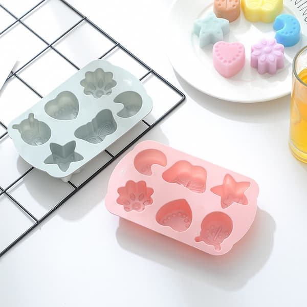 6 hulrom DIY silikon bakeformer insekter måne stjerneformet