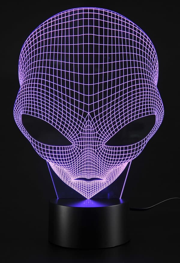 Lampe USB Strøm 7 Farver Fantastisk Optisk Illusion 3D Grow LED