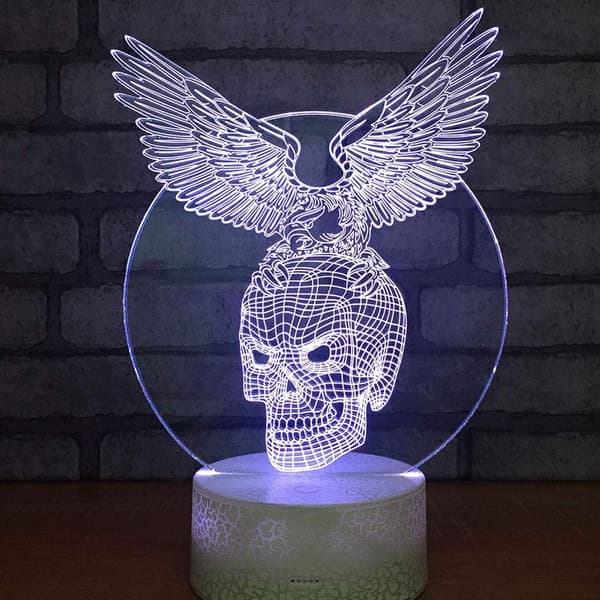 3D LED Hjort Optisk Illusion Sensor Natlampe med Smart T