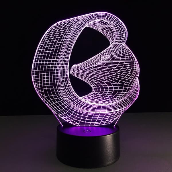 Kunstnerisk Abstraktion Moderne 3D USB Natlampe Farverig Colo