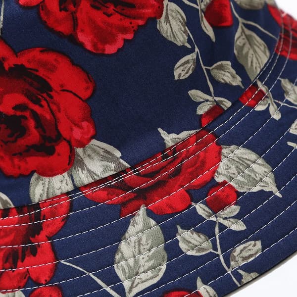 Bomulls bøttehatt for voksne, vendbar fiskehatt Blue