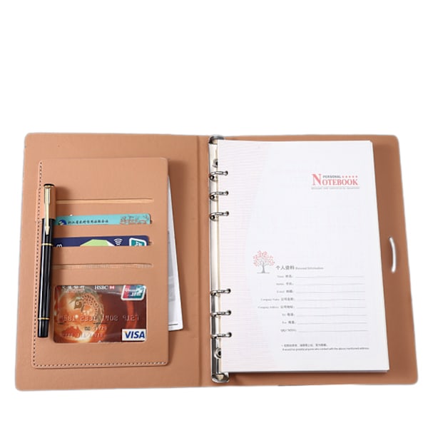 Skinnjournal A5 Refill Notebook med 6 ringer med L