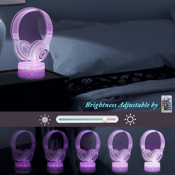 3D Enhörning Nattlampa, LED Illusion Lamp med Fjärrkontroll
