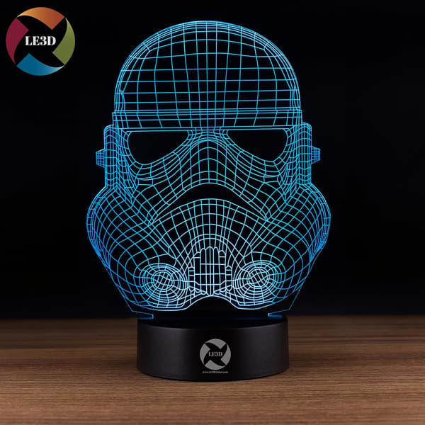 3D Optisk Illusjon Nattlys - 7 LED Fargeskiftende Lampe