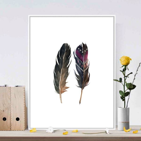 Feather Wall Art Canvas Print Poster, Simple Fashi 60x80cm