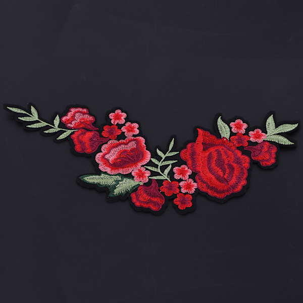 Blomsterbroderi med blommeblomst - Patch til DIY-dekoration - Klæbeplaster til strygning eller syning - Kunsthåndværk