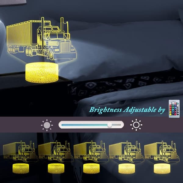 Monster Truck Natlamper, 3D Bil Illusion Lys - USB Strøm