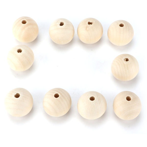 10 st Craft Pärlor Rund Trä Färg MultiPurpose Trä Pärlor Bulk med Hål för DIY Hantverk Dekoration Present