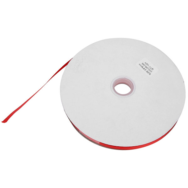 Rött Ribbat Band för Bröllop Jul Dekorationer DIY Gåvor Inslagning Tillbehör 10mm 100 meter