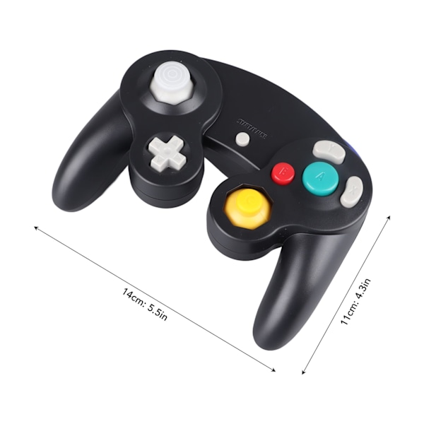 Trådbunden spelkontroll Plug and Play Single Point Vibration Gamepad Joystick för GC för Wii Svart