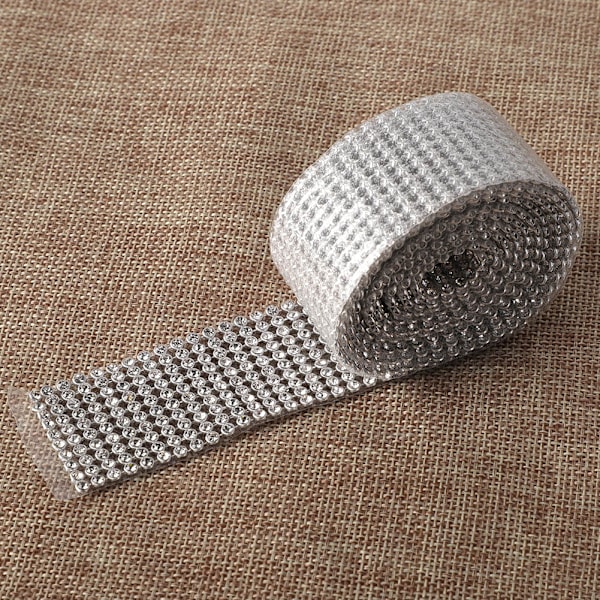 3mm DIY 10 rader imitert diamant mesh wrap rull krystall rhinestones bånd dekor (#03)