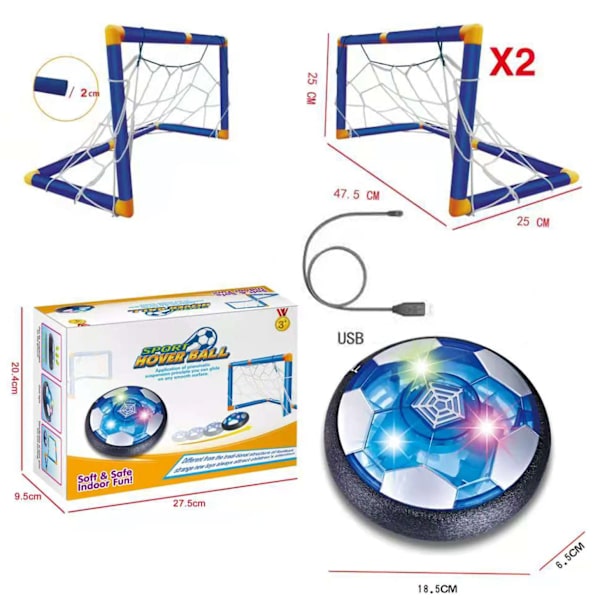 Barn Fotboll Leksaker Elektrisk Fotboll Boll Upphängd Fotboll Barn Present Glidande Luftkudde Flytande Skum Fotboll med LED-ljus